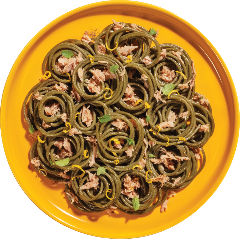 Brown Rice & Spirulina Spaghetti With Tuna & Fresh Herbs